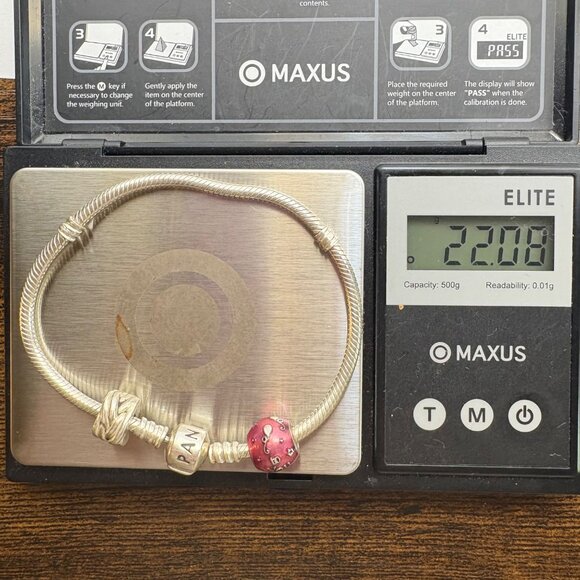 VTG Pandora Sterling Silver 925 Charm Bracelet Happy Birthday Charm Scroll Charm - Picture 8 of 16